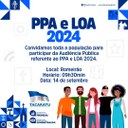 Audiência Pública referente ao PPA e LOA 2024